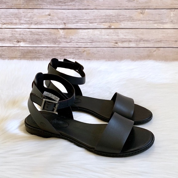 Timberland Shoes - Timberland Cherrybrook Black Leather Sandals
